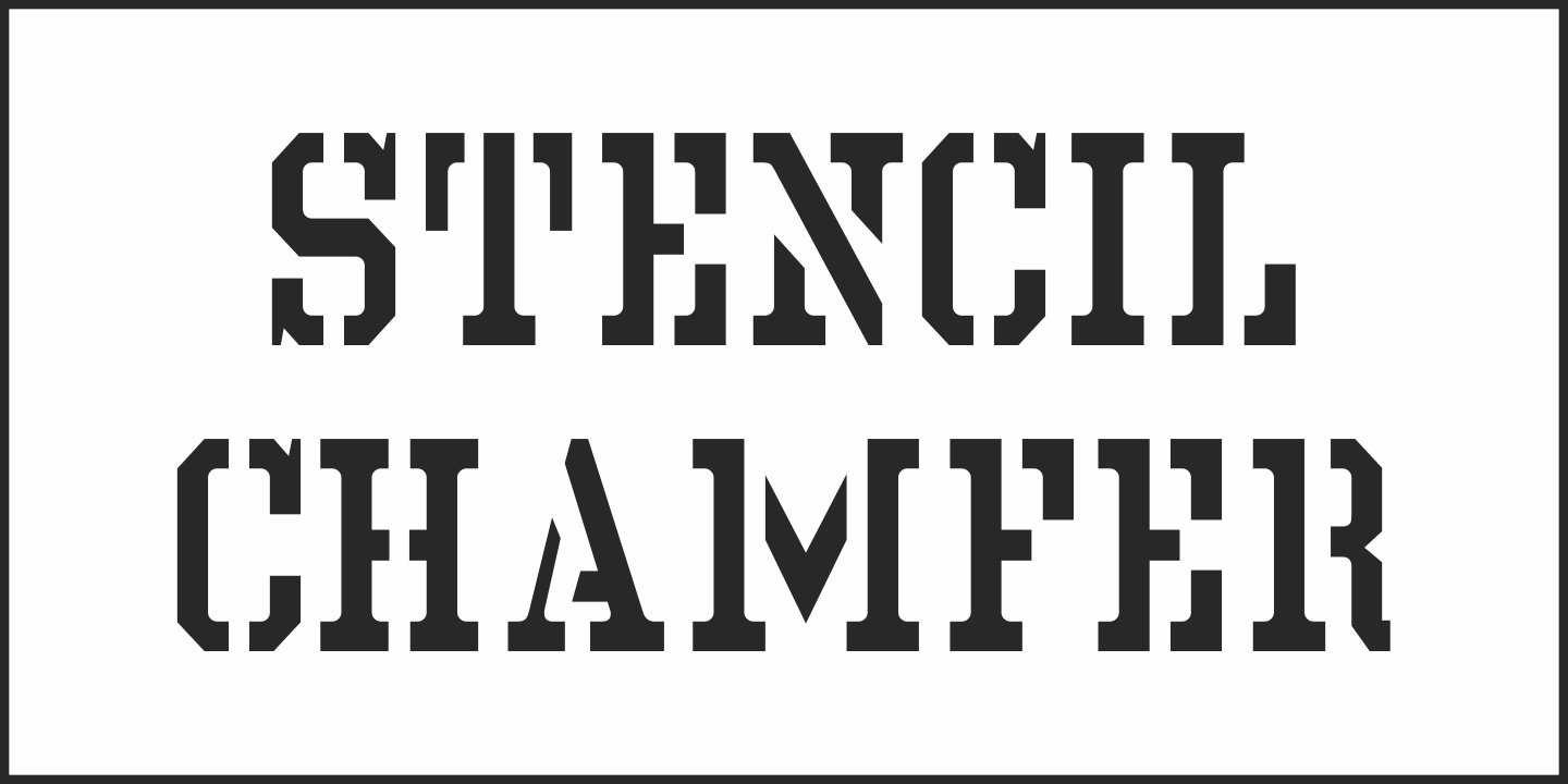 Пример шрифта Stencil Chamfer JNL Regular